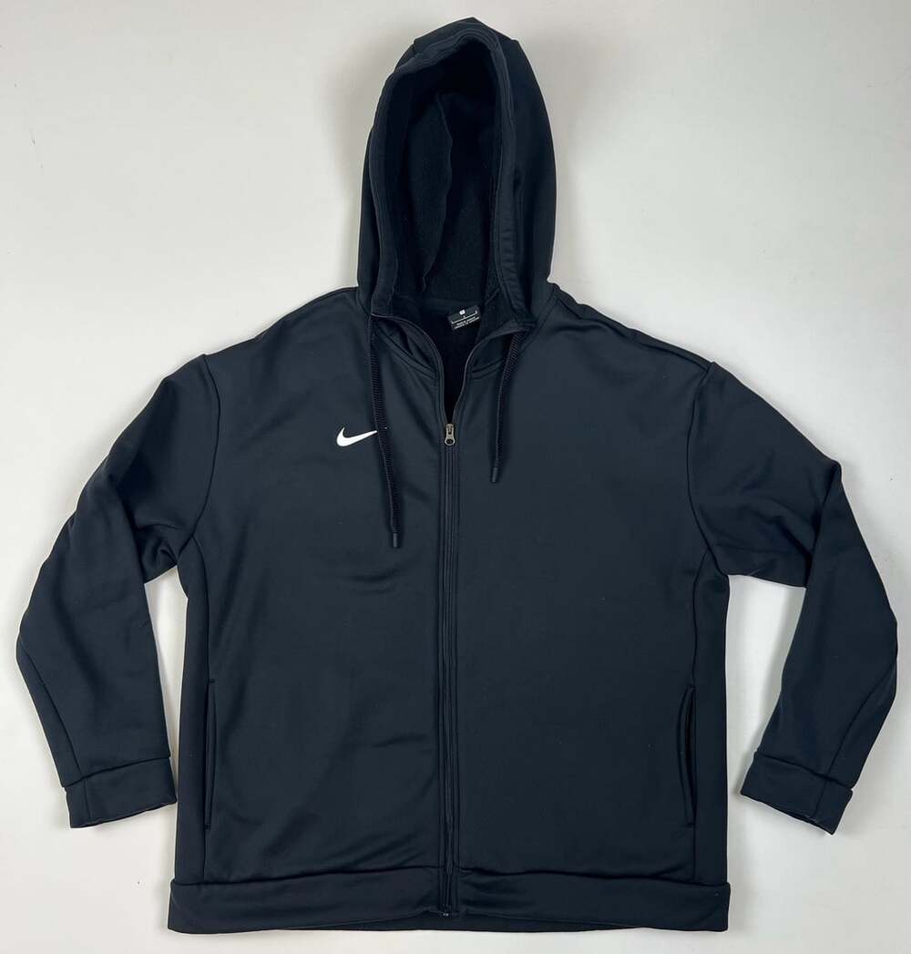 Nike Full Zip Fleece Hoodie Black Men's Size Large